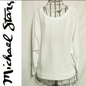 Michael Stars Waffled High-Low Sweater